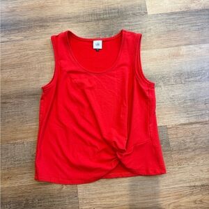 CAbi Bright Red Twist Front Tank Top Size Small